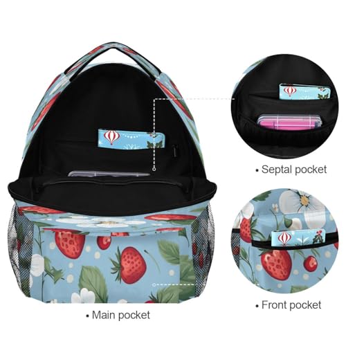 Sac à dos ordinateur imperméable et robuste à motif fraise