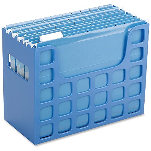 Pendaflex 23011 Desktop File, w/Hanging Folders,12-3/16-Inch x6-Inch x9-1/2-Inch , Blue