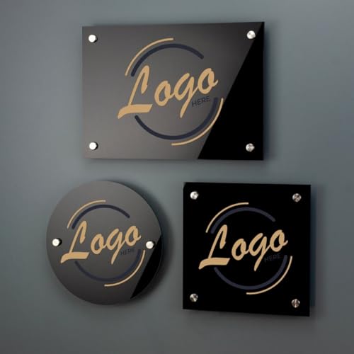 Letreros personalizados para negocios, placa acrílica personalizada con número de casa, logotipo impreso, placa de nombre acrílica para interiores y exteriores, placa de nombre de empresa, letrero