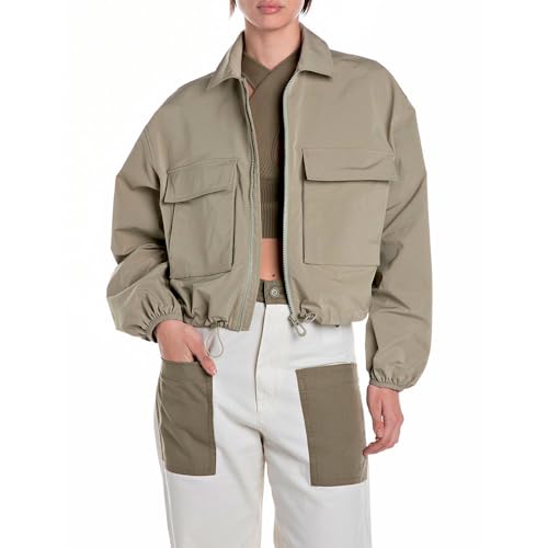 Replay W7896 Chaqueta, 612 Light Sage, M Mujeres