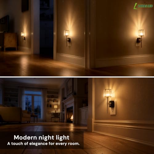 Image of L LOHAS LED Night Lights Plug into Wall,Crystal Acrylic Cylinder Nightlight