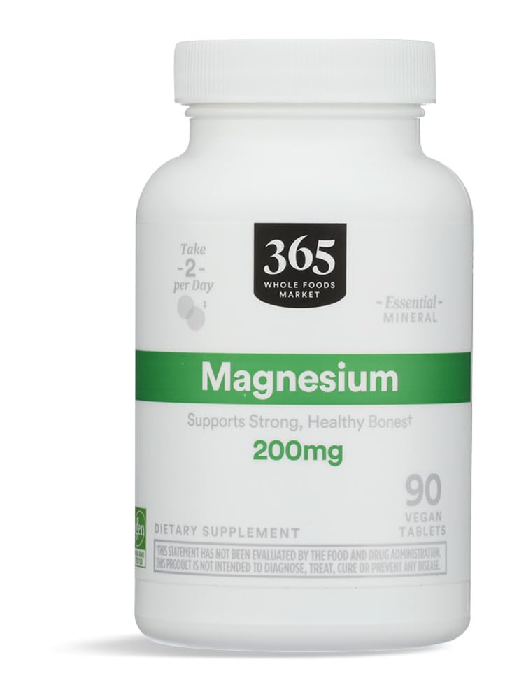 365 by Whole Foods Market Magnesium 200MG, 90 CT 90 Count (Pack of 1)