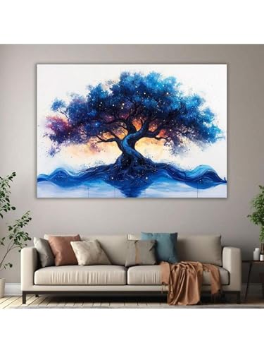 Salon moderne déco murale grand arbre de vie sur toile 30x45 - 2