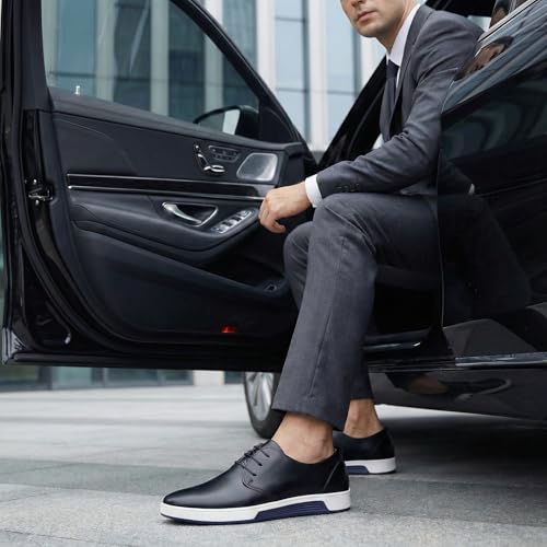 Image of konhill Men's Casual Oxford Shoes - Breathable Dress Shoes Loafers Lace-up Flat Sneakers