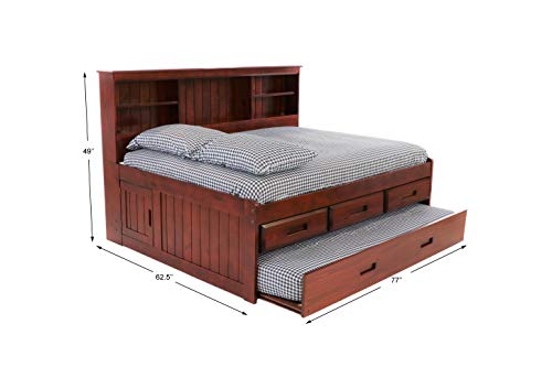 Discovery World Furniture Full Bookcase Daybed With 3 Drawers And Twin Trundle, Merlot #TOP4