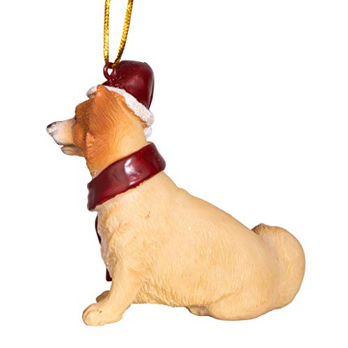 Design Toscano Christmas Xmas Welsh Corgi Holiday Dog Ornaments, Approx. 2½"Wx1½Dx3½H. ½ Lb, Full Color #TOP3
