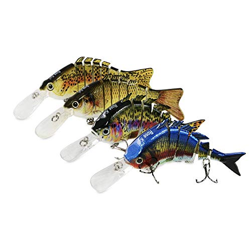 Rose Kuli Fishing Lures for Bass Multi Jointed Swimbaits Hard Lure Lifelike 4 Pack Fish Tackle Kits - Thumbnail 7