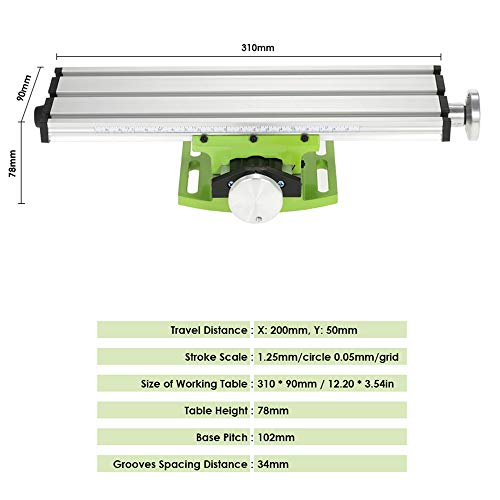 GMKD Mini Milling Machine Work Table, Portable Compound Bench with X-Y 2 Axis Adjustive, Multifunction Drilling Slide Table for Bench Drill, Electric Drill Stand