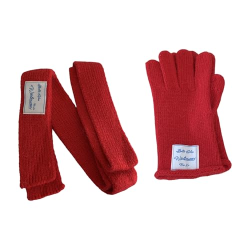 Ywmsfl Youth Fashion Scarf Gloves Cold Weather Gears Stylish Letter Neckerchief For Gift Giving Unisex Warm Gloves