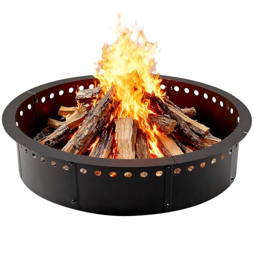 VICEARTH 36 Inch Fire Pit Ring Smokeless, 40'' Outer Wood