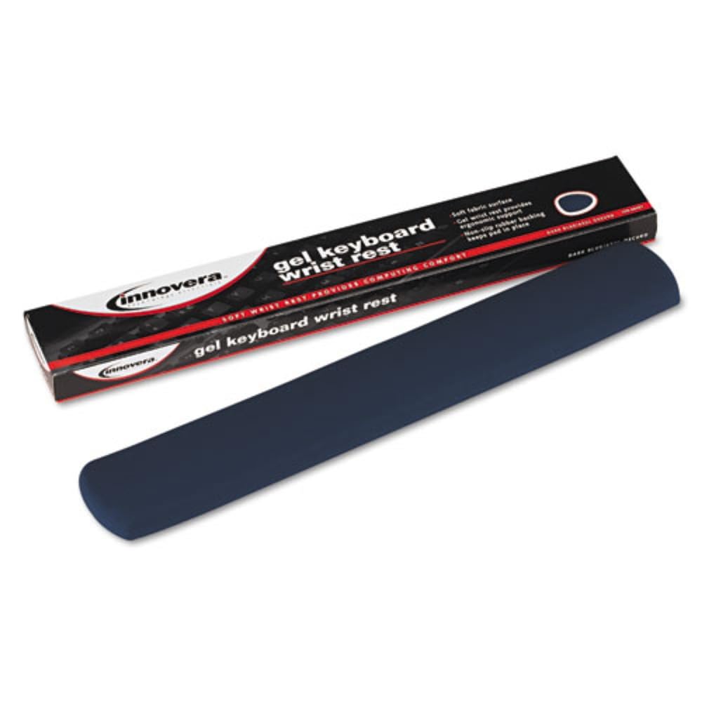 Fabric-Covered Gel Keyboard Wrist Rest by Innovera – Medium, Gel, Blue, Model 50457