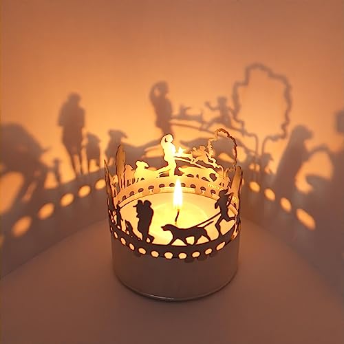 Hunde Schattenspiel - Windlicht mit Silhouetten von Hunderassen für magisches Schattenspiel Hunde-Liebhaber - Dekoration für Zuhause
