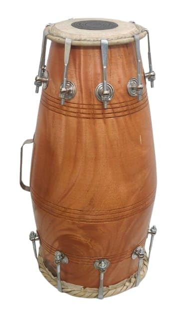 Image of Sai Musical Naal Dholak Drum Mango Wood Bolt Tuned Khol Dhol For Bhajan Kirtan Yoga.