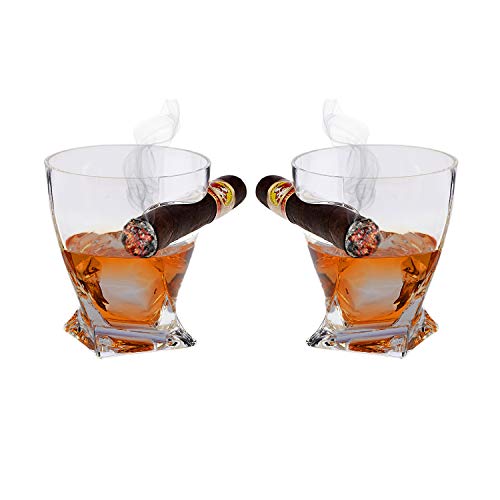 Bezrat Old Fashioned Whiskey Tumbler With Side Mounted Holder (2 Pack) - Thumbnail 5