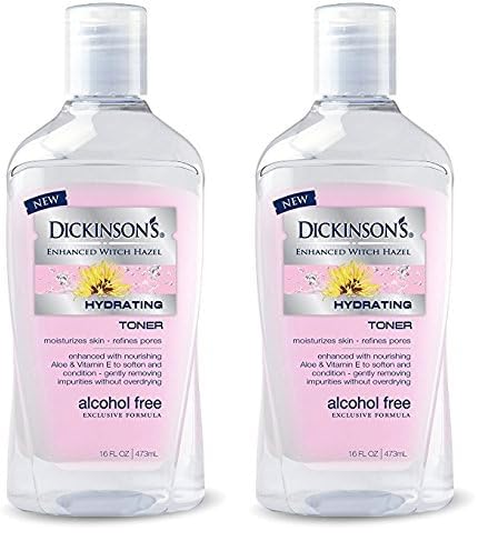Dickinson's Enhanced Witch Hazel Alcohol Free Hydrating Toner, 16 Fluid Ounce (Pack of 12)