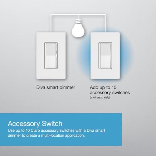 Lutron Diva Smart Dimmer Light Switch for Caseta Lighting (Lutron Smart Hub Required), for LED Lights, 150W, Single-Pole/3-Way, No Neutral, Black (DVRF-6L-BL) by Lutron - Image 6