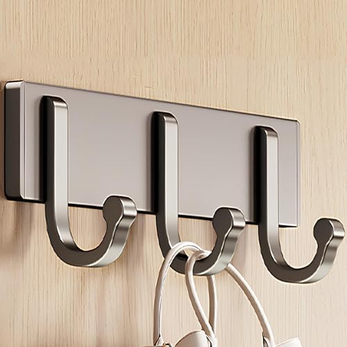 XUQQU Perchero Pared, Perchero Colgante De Estilo Pastoral, Ganchos De Pared Sin Taladrar, Percheros Pared Aleación De Aluminio,Adecuado Para El Balcón Del Baño Detrás De La Puerta(Gray,21.7cm/8.5in)