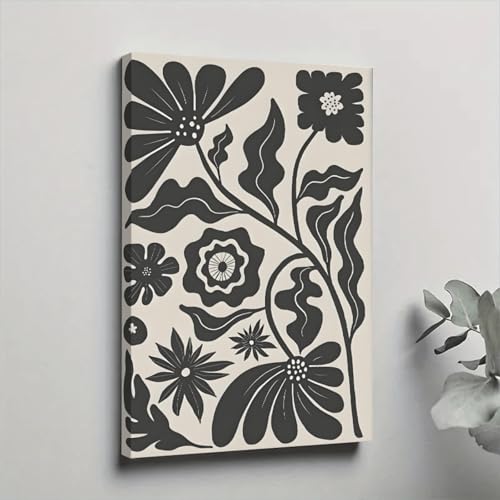 Peintures sur toile de fleurs dans un couloir moderne et accueillant