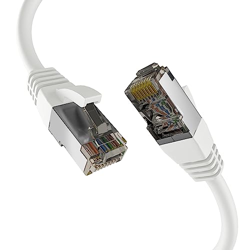 EFB-Elektronik - Câble réseau CAT. 8 jusqu'à 40 Gbit - Câble Ethernet de 10 m avec protection anti-torsion - Transmission PoE des données et de l'alimentation - Connecteur RJ45, blindage S/FTP PIMF -