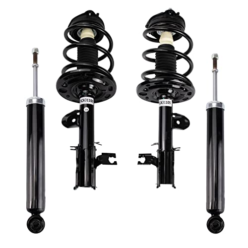 Image of TRQ Front and Rear Complete Strut Assembly & Shock Absorber Kit Complete Strut & Coil Spring Assembly Compatible with 2011-2017 Nissan Quest