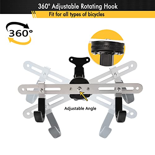 Bike Wall Mount Horizontal Bike Hanger Metal Folding Adjustable Bike Rack Holder Hook For Mountain Bike, Road Bike, Hybrid Indoor Garage Home Storage #TOP3