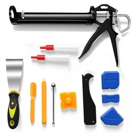 Caulking Gun, Heavy Duty Drip-Free Sealant Gun with Smooth Rod & Quick Release Cover