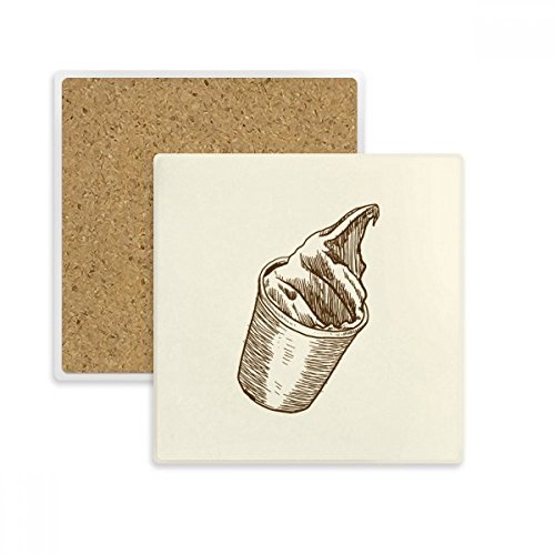 Dessous de verre en pierre absorbant marron tasse et verre multicolore