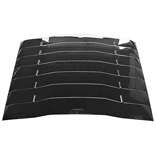 Ikon Motorsports, Window Louver Compatible With 2005-2014 Ford Mustang, Painted Gloss Black Ikon Style Rear Sun Shade Vent Cover Abs, 2006 2007 2008 2009 2010 2011 2012 2013 #TOP2