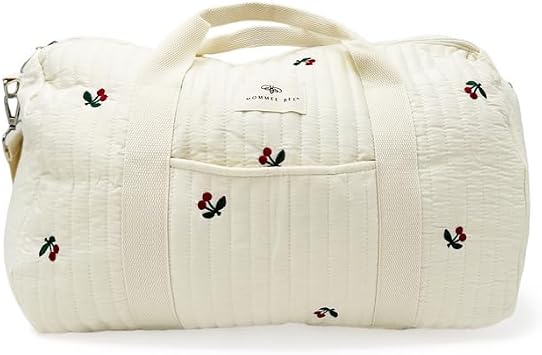 Large Luggage Bag Cherry Bliss l Bag Handmade Embroidery Lightweight & Eco-Friendly