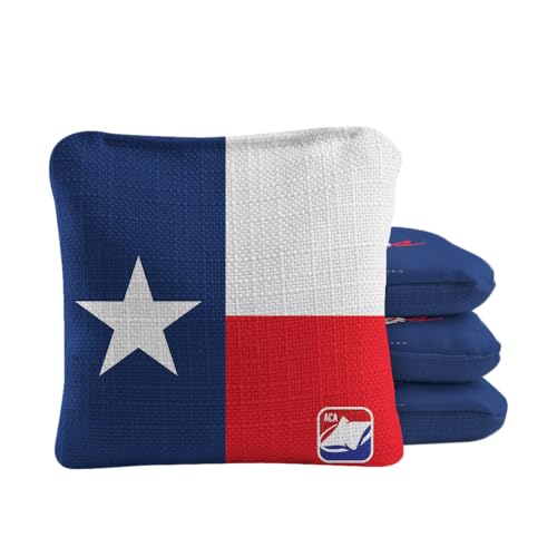 ACA Synergy Pro Dual Sided Cornhole Bags | Texas Design | Set of (4) All-Weather Resin Filled Stick & Slide Corn Hole Bags
