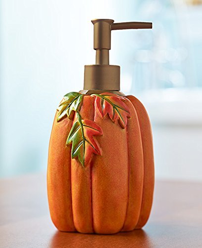 Primitive Pumpkin & Stars Fall Autumn Bathroom Shower Curtain Bath Decor (soap pump)