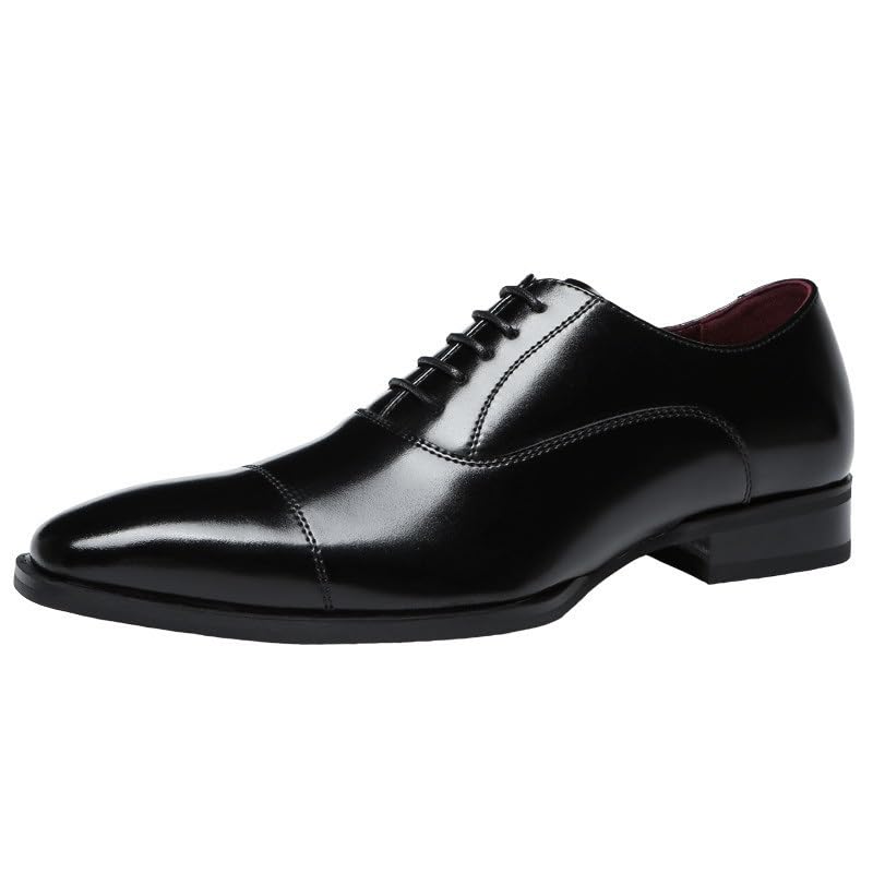 Men's Luxury Business Leather Dress Shoes, Comfortable Pointed Toe Casual Wedding Shoes for Men, New Black Formal Social Shoes