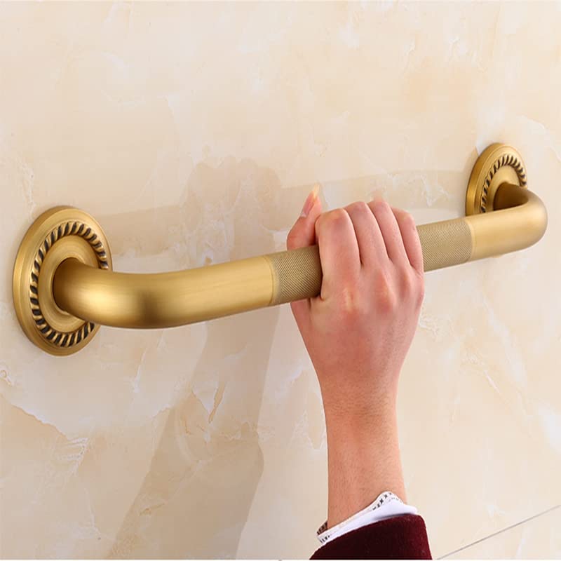 1PCS Copper Antique Bathroom Handrails European Style Toilet Elderly Antiskid Handle Toilet Bath Handle - (Color: No Need Punching)