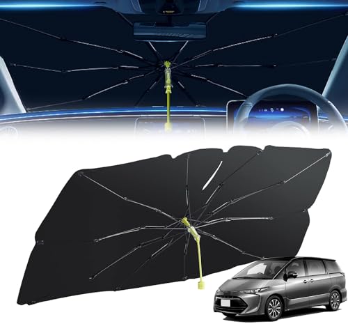 に適用トヨタ エスティマ 50系 ESTIMA 50系 2006.7〜2019.10現行車用サンシェード 8層 UVカット紫外線遮蔽 車用フロントサンシェード 遮光断熱 劣化防止 使用簡単 車フロント (収納袋付) サンシェード 車 【2024改良式?曲が