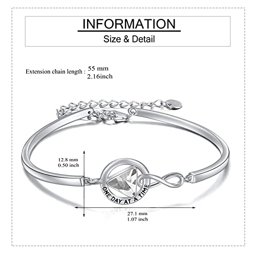 YAFEINI AA Recovery Bracelet 925 Sterling Silver Crystal AA Alcoholics Anonymous Recovery Sobriety Sober Jewelry Gifts For Women4