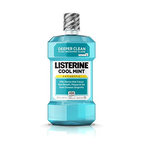 Listerine Antiseptic Mouthwash, Cool Mint, 16.9 Fluid Ounces (Pack of 12)