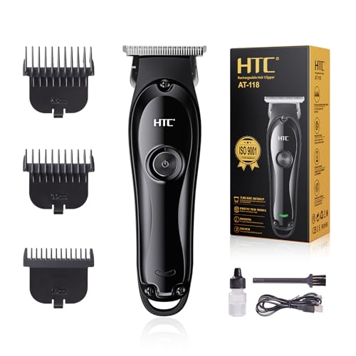 Hair Clippers – Professional Cordless Rechargeable Hair Trimmer with Precision T-Blade, Long-Lasting Lithium Battery, Ergonomic Design, Quiet Motor（Black）