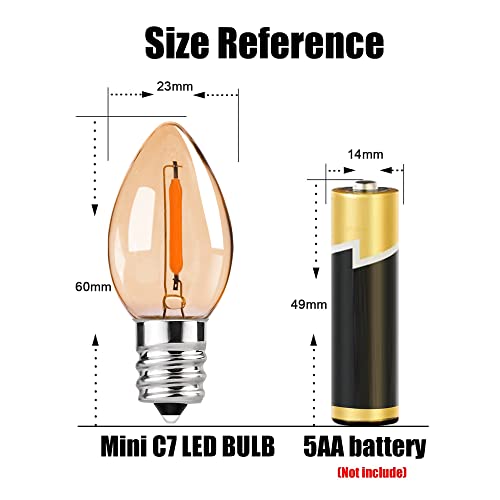 0.5 lampadine filamento LED E14 C7 (Amber Glow)