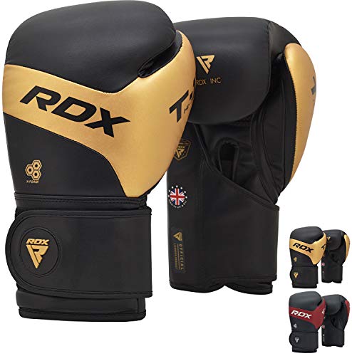RDX Boxhandschuhe für Muay Thai und Kalix Training, Leder, Kampfhandschuhe, für Sparring, Kickboxen, groß für Boxsäcke, Schlagpolster, Boxhandschuhe