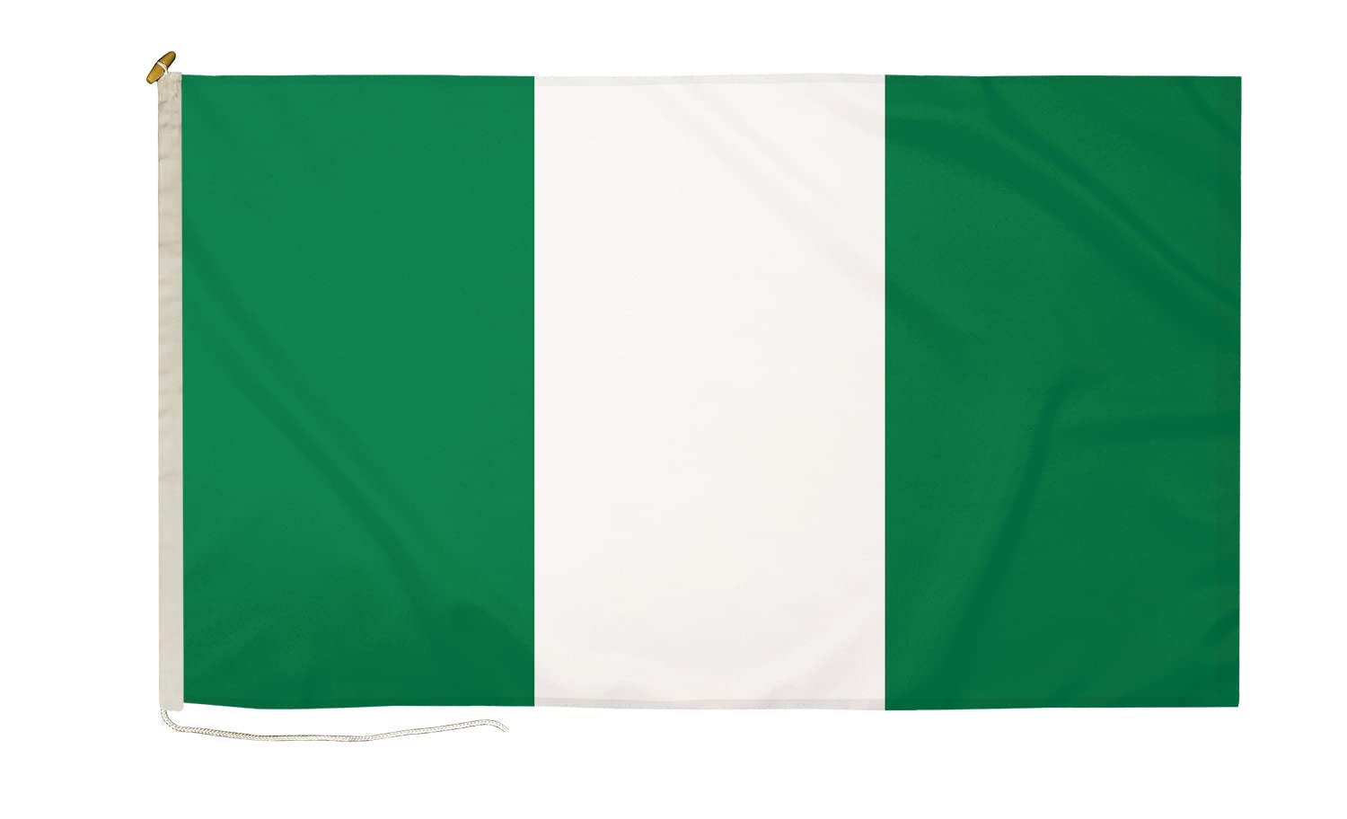 DuraFlag Nigeria Small Courtesy 20x12" Rope and Toggled Premium Quality 50x30cm Flag