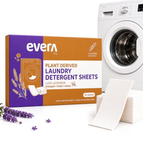 Image of Plant Based Laundry Detergent Sheets Pack of 30,equal to 2L Liquid,Tough on Stains,Liquid Detergent Alternative for Front & Top Load,Natural Laundry Pods Replacement,Made for Sensitive Skin