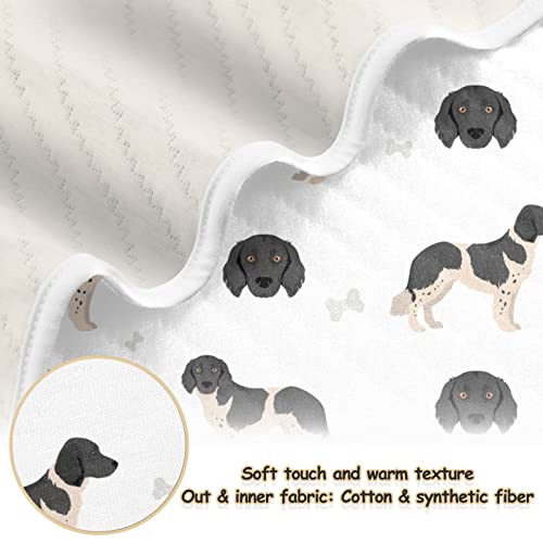 Image of Swaddle Blanket Stabyhoun Coat Cotton for Infants, Receiving Lightweight Soft Swaddling for Crib, Stroller, Nursery, 30X40 in