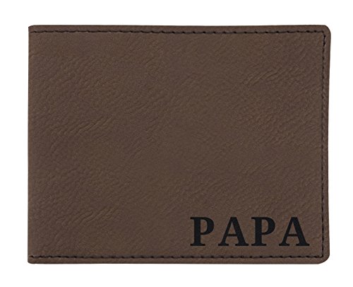 Gifts for Dad or Grandpa or Uncle Laser Engraved Leatherette Bifold Wallet