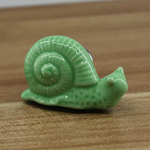 Zerniple Green Ceramic Handle Pull Door knobs Cabinet Handles for Children's Room (8 Pieces) - Image 2
