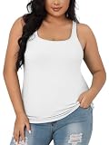 V FOR CITY Plus Size Tank Top for Women with Unpadded Shelf Bra Camisole 3X