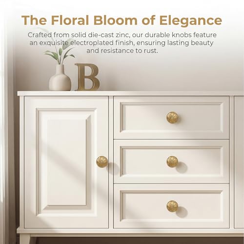 Image of 4 Pack Champagne Bronze Cabinet Knobs,1.4 inch Round Bronze Kitchen Cabinet Knobs Handles for Cabinets and Drawers, Drawer Knobs Dresser Knobs Champagne Bronze,Solid Zinc Alloy
