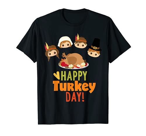 Happy Turquía Day Camiseta de Acción de Gracias Holiday Tee Shirt Camiseta