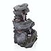 Alpine Corporation WIN582 Outdoor Floor 3-Tiered Rock Waterfall Fountain with LED Lights and Natural Stone Look, 22