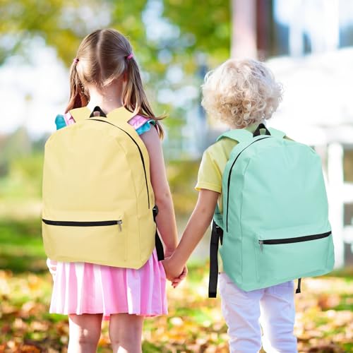 Image of Amylove 12 Pack Backpack in Bulk 17 inch Lightweight Outdoor Travel Bag Classic Bookbags Bulk for Elementary Middle High (Macarons,Pure)