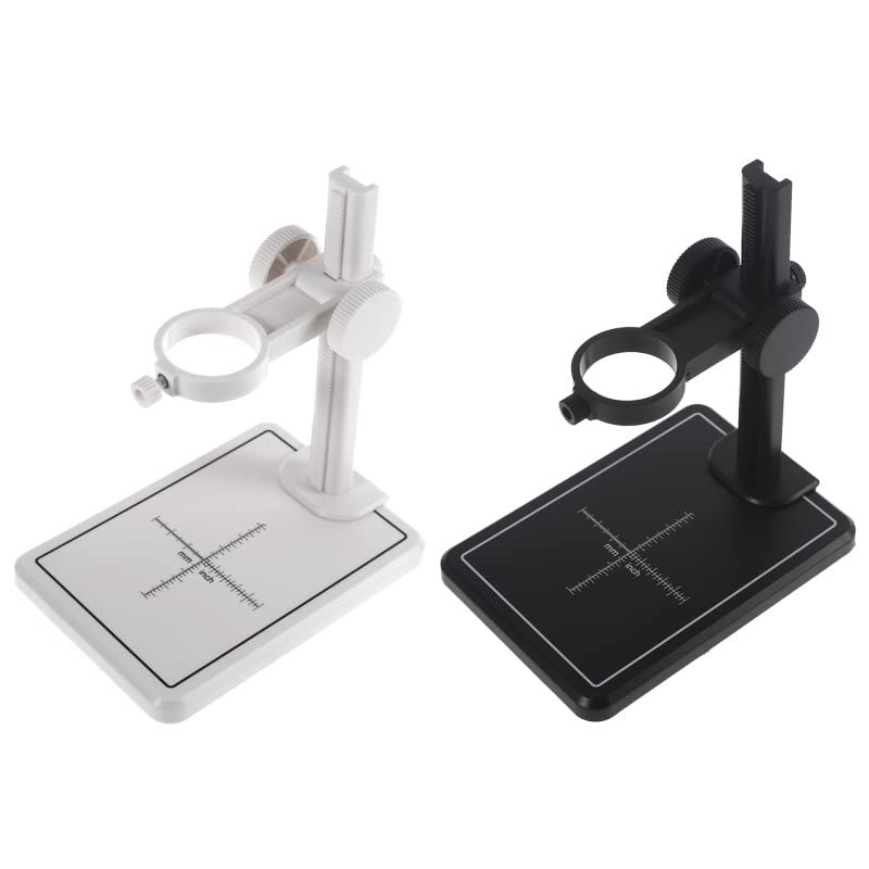 Microscope Plastic Adjustable Base Stand Holder Desktop Support for USB Digital Microscope(White)